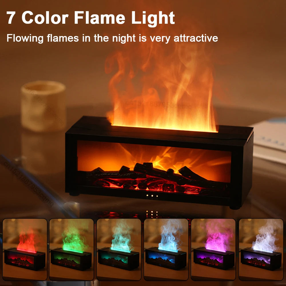 New Flame Aromatherapy Machine Colorful Essential Oil Diffuser Home Large Fog Volume Flame Humidifier 3D Flame Fireplace Machine [cjdrop]