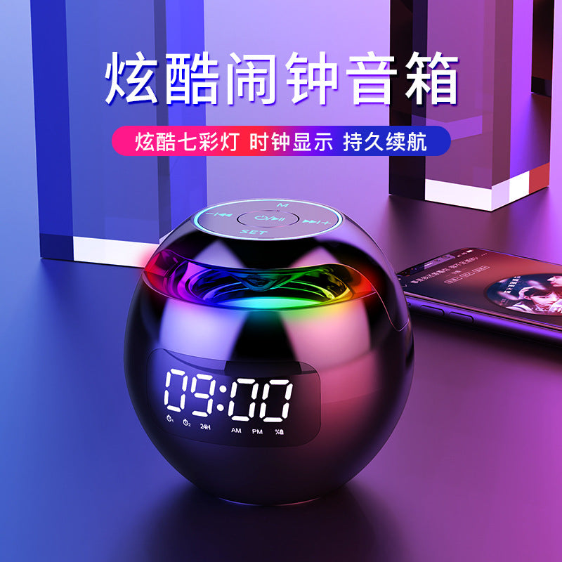 Ball Clock Alarm Clock Bluetooth Speaker Mini Portable Card Small Subwoofer Stereo Colorful Gifts