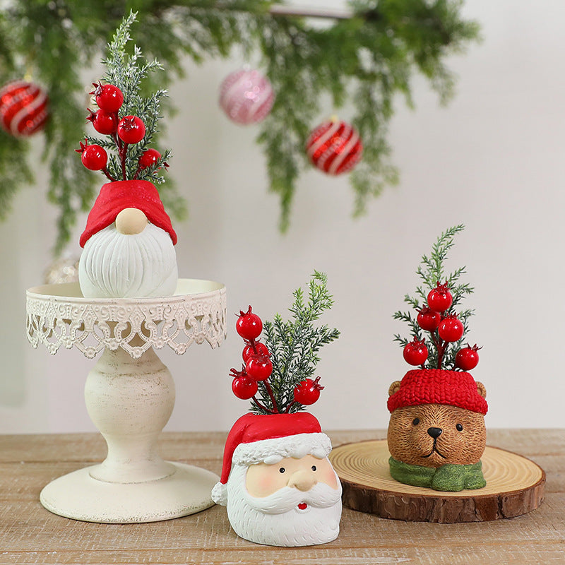 Resin Christmas Gnome Doll Santa Snowman Decoration Ornament [teemdrop]
