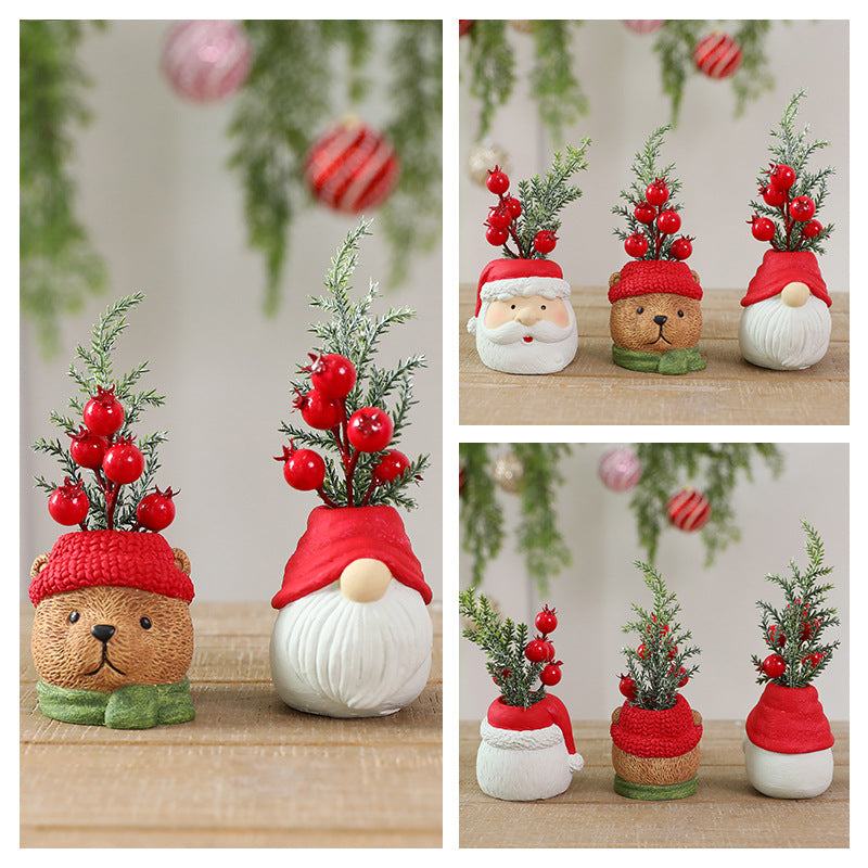 Resin Christmas Gnome Doll Santa Snowman Decoration Ornament [teemdrop]