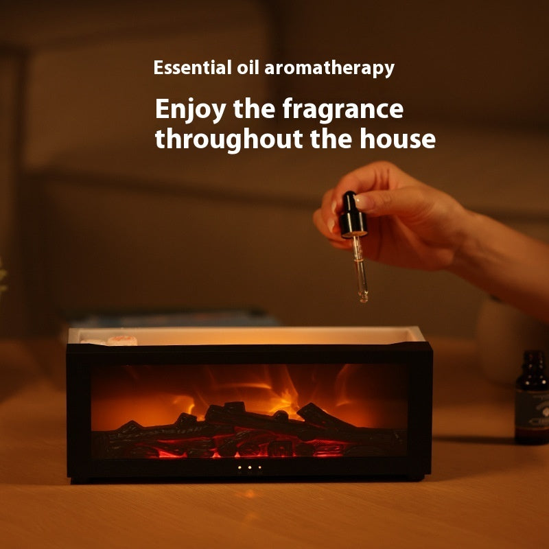 New Flame Aromatherapy Machine Colorful Essential Oil Diffuser Home Large Fog Volume Flame Humidifier 3D Flame Fireplace Machine [cjdrop]